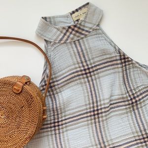 ANTHROPOLOGIE Cloth and Stone Plaid Tank Top. Sz S